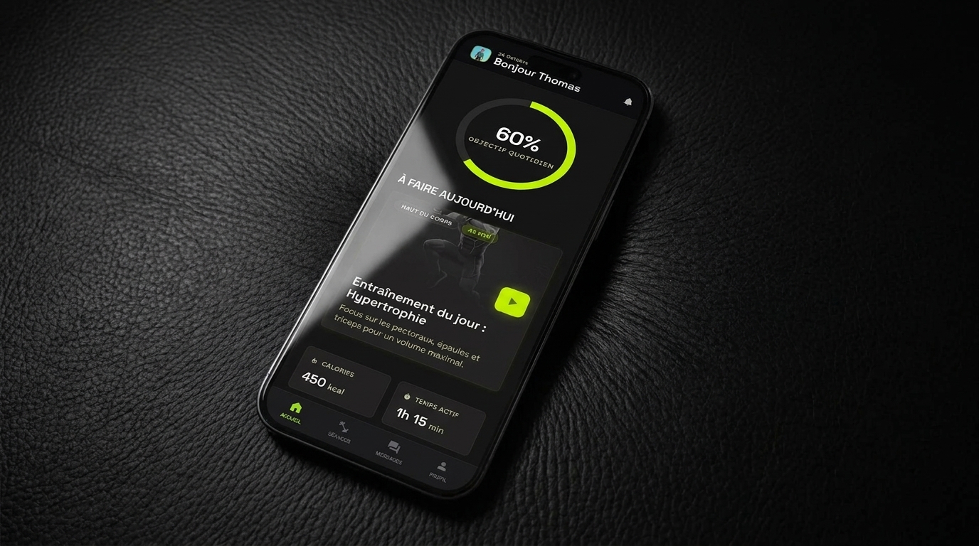 Interface principale application Julien Coaching
