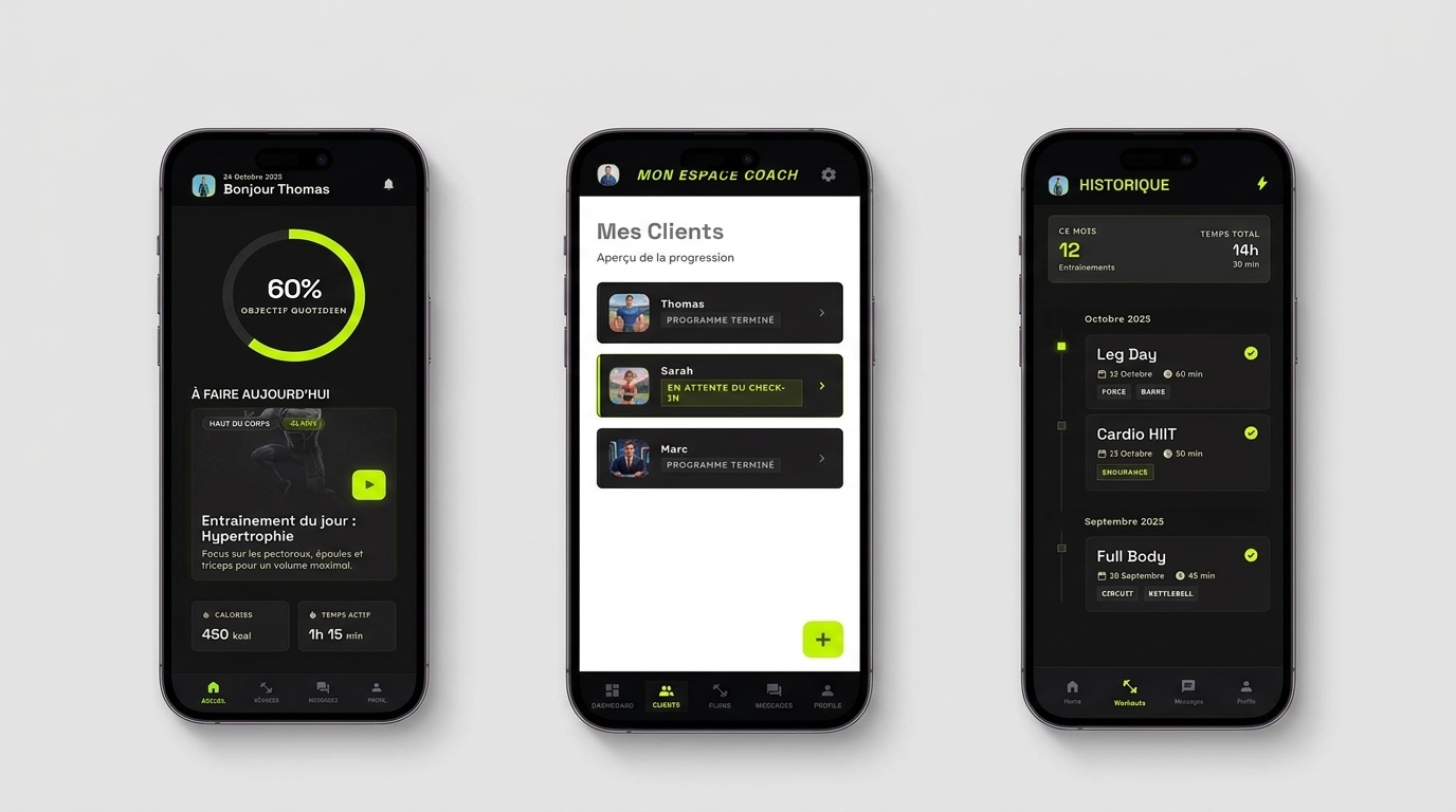 Tableau de bord coach Julien - gestion programmes