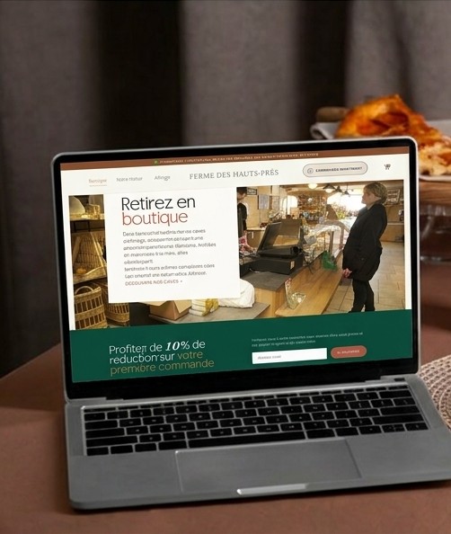Boutique fromagerie en ligne — premier mockup projet, contexte avant la digitalisation