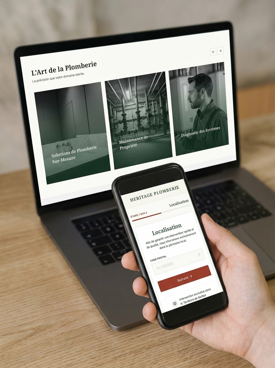 Plombier chauffagiste site vitrine SEO local Belfort