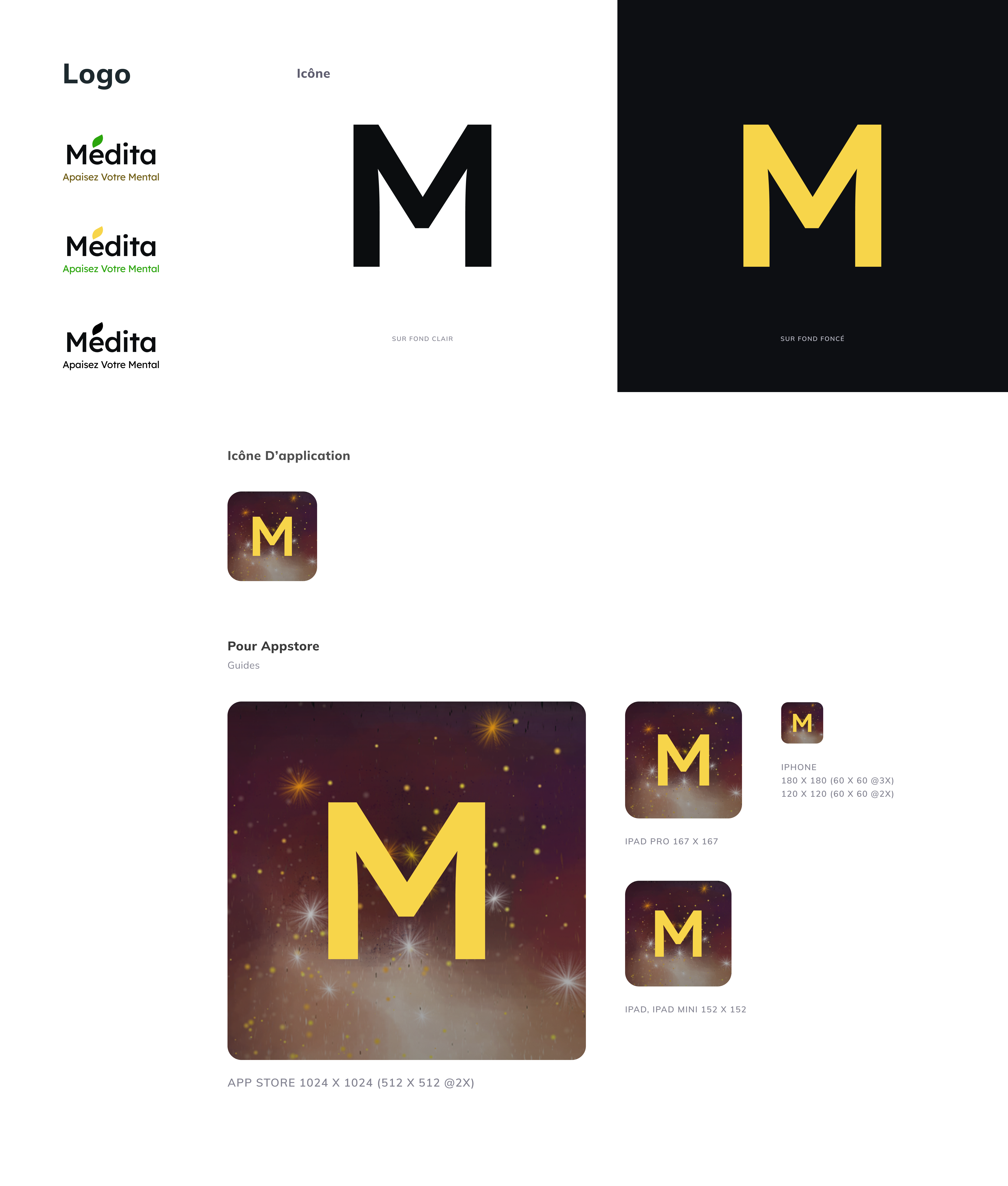 Médita — Charte graphique et identité visuelle, planche 1